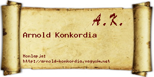 Arnold Konkordia névjegykártya